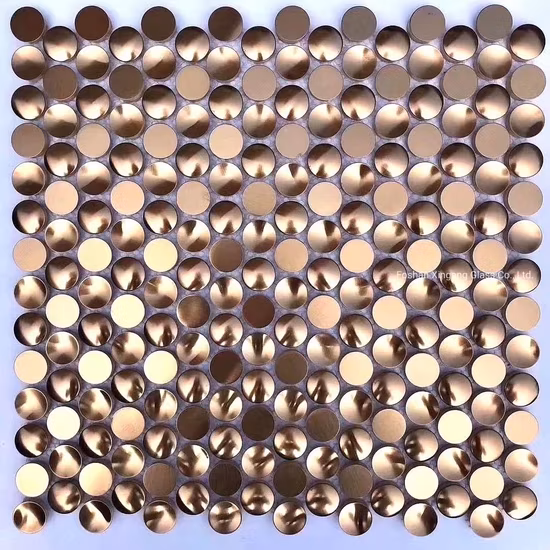 Azulejo metálico de mosaico de aluminio de acero inoxidable hexagonal de metal de mezcla de cerámica para decoración de pared