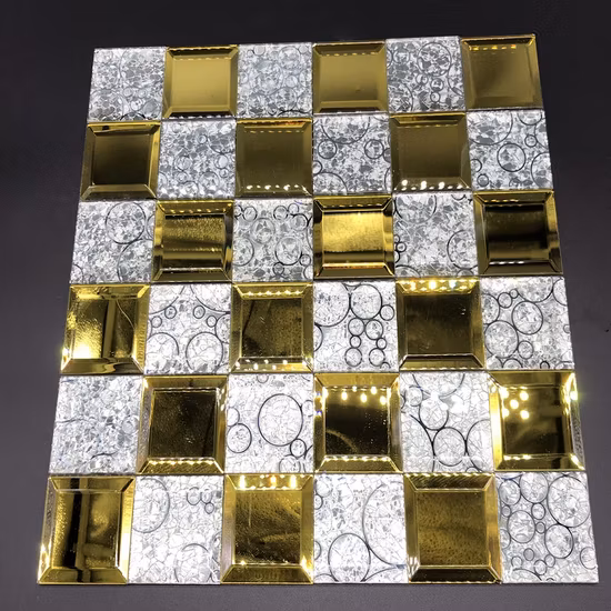 Azulejo de mosaico de vidrio de espejo de cristal decorativo para baño / Hotel / Casino / Proyecto de hotel Decoraciones de pared