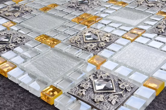 Mosaico de cristal de color de mosaicos premium de lámina de oro